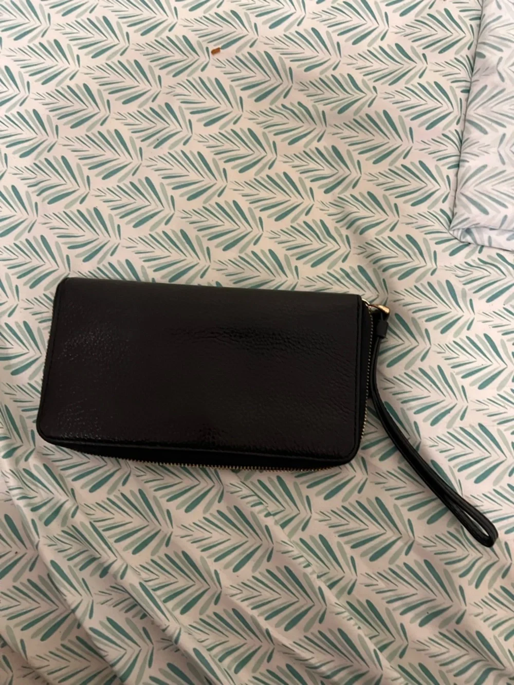 Coach Black Leather Wristlet Clutch